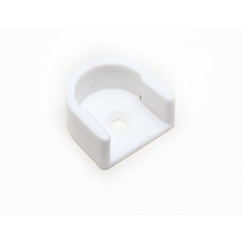 2 x Wardrobe White Plastic Oval Type Plastic Rod Rail SOCKETS 16MM ID ...
