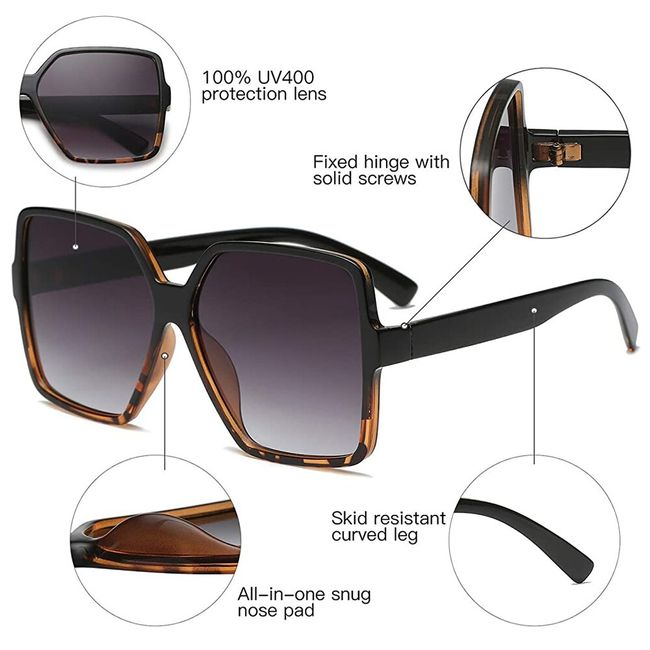 Luxury Rimless Sunglasses Women Fashion Oversized Outdoor Gradient Shades  UV400