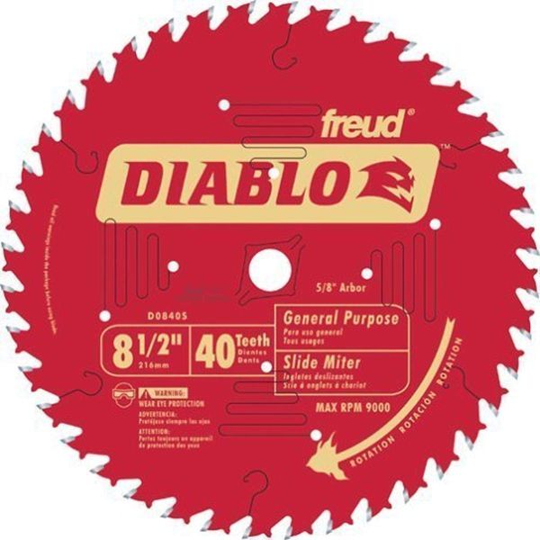 Freud 8-1/2-Inch 40 Tooth ATB Fine Finishing Miter Saw Blade