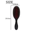 VinBee Paddle Brush - Hair Detangling Brush, Perfect for Extensions, Long, Wet and Dry, Thick and Curly Hair - Double Bristles, Anti-Static - Black
