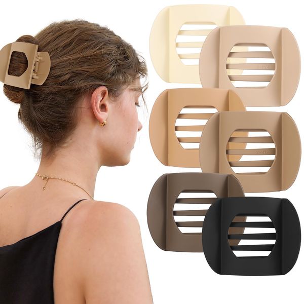 Kabwea 6 Pcs Haarklammer, Quadratische Flache Haarklauen,Haarklammer, Haarspangen Damen, Haarschmuck, Haarklammern, Haarklammer Groß, Haarspange, Hair Clip