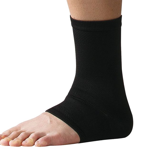 D&M ATHMD #108380 Asmedy Ankle Supporter, Fixing, Protection, Prevention, Reduction, Elastic, Compression, Level 3, Tightening, Sleeve Type, For Ankles, Made in Japan, Black, One Size Fits Most