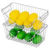 Smart Design Stacking Baskets Organizer Medium Steel (12.63 x 5.5 Inch) [2 Pack]