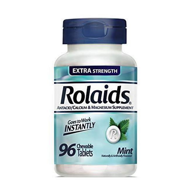 Rolaids Extra Strength Antacid, 96 Chewable Tablets, Mint Flavor, Extra Stren...