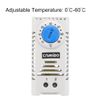 sourcing map Mechanical Switch Thermostat KTS012 Cabinet Temperature Controller 0-60°C Adjustable Normally Open (N.O) Temperature Control Switch