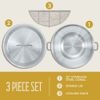 CONCORD 3 Piece 22" Comal Cookware Set Stainless Steel