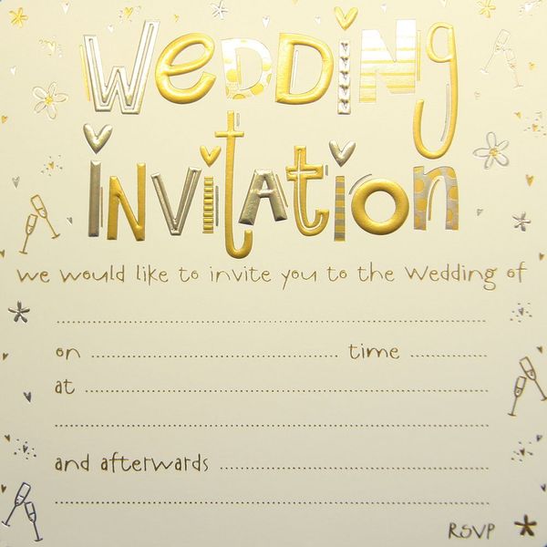Jean Barrington Wedding Invitations - Gold & Silver