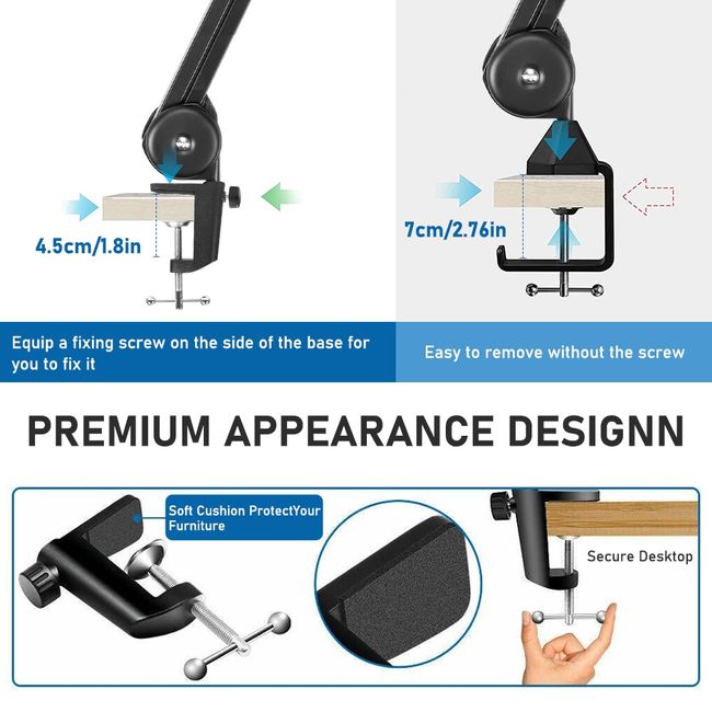 Blue Microphones Yeti USB Microphone (Midnight Blue) Bundle with 38-Inch  Microphone Desktop Boom Arm, Shock Mount for Blue Yeti and Yeti Pro