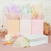 105 Sheets Pastel Metallic Tissue Paper, 35 X 50cm Pastel Color Tissue Paper for Gift Bags Crafts Wrapping Gifts Packaging, 7 Shiny Pearlescent Tissue Wrapping Paper for Birthday Wedding Holiday Party