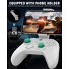 Joso Wireless Controller for Switch/PS4/Android/iOS/PC Gaming Controller with Phone Holder/Double Trigger Key/Hall Effect/Turbo/Macro programmable/Remote Play/Xbox Cloud Gaming/Steam White