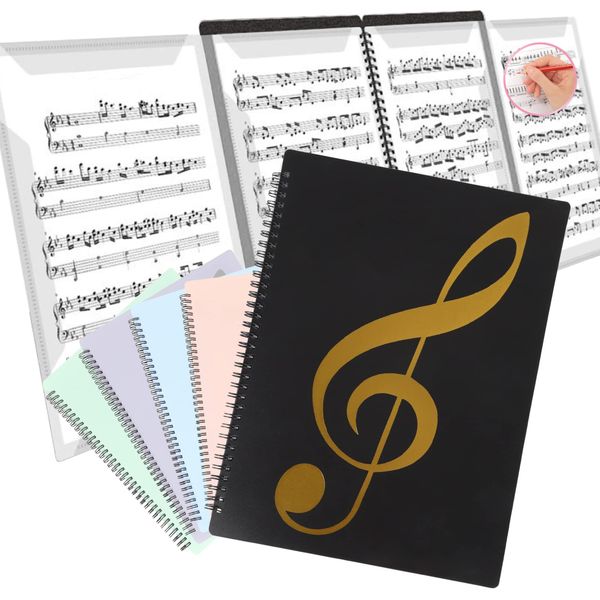 Solf [Supervised by Pitina Branch Manager] Sheet Music File, 4 Sides, Writable A4, 10 Sheets/40 Faces, Piano, Accompaniment (Black) 1 Book