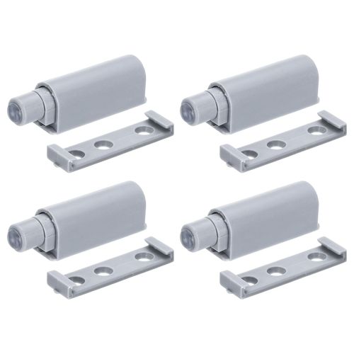 uxcell D3 Non-Magnetic Push Latches, 4Pcs Push to Open Door Latch, Non-Magnetic Touch Latches for Wardrobe, Door, Cupboard Drawers, Grey