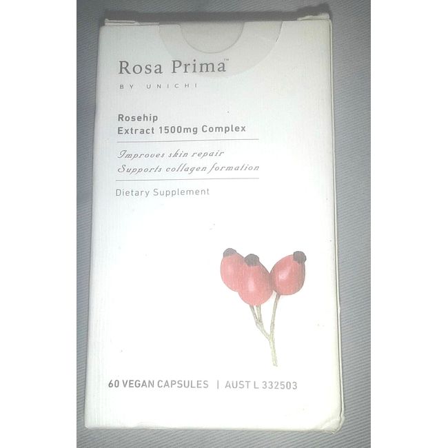 Unichi Rosa Prima Rosehip Extract 1500mg Complex (60  Vegan Capsules)