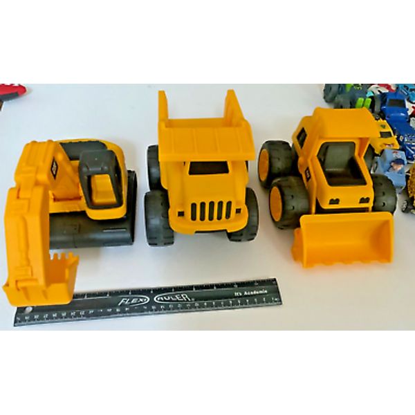 Lot of 3 CAT Construction Vehicles Loader + Dump Truck + Excavator Toystate @ 8”