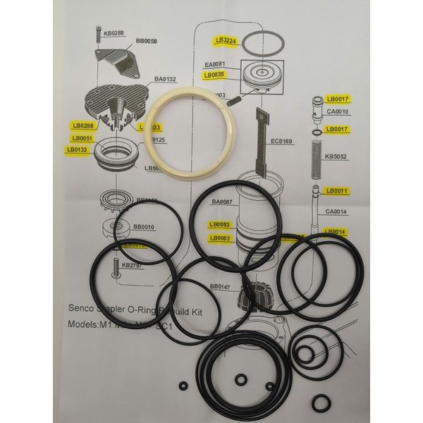 New Rebuild Kit For Senco Stapler M1 M2 M3 SC1 Nailers With O-ring Kit + LB5005