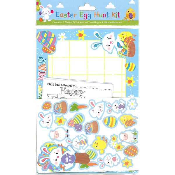 Easter Egg Hunt Kit Stickers Treat Bags Maps Markers