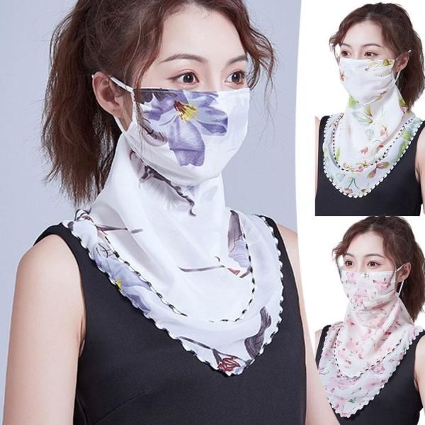 UV protection mask Yongsu-cheol summer chiffon neck collar scarf thin UV protection various small silk mask ice be