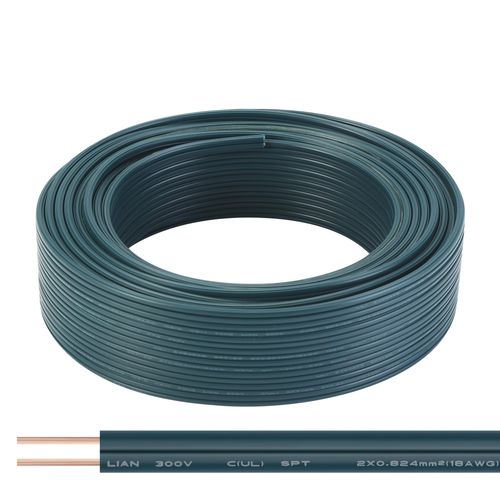 SPTDACSFP SPT-1 50FT 18/2 Electrical Wire, 18 Gauge 2 Conductors Lighting Copper Wire, Hookup LED Lighting Strips Flexible Extension Cord, Green