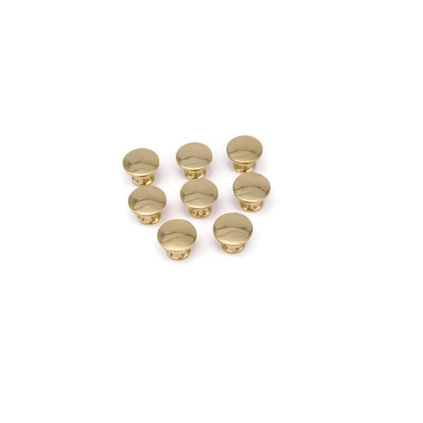 8 Small Knobs Solid Polished Brass Miniature Drawer Knob Antique Style 1/2" Diameter X 1/2" Projection