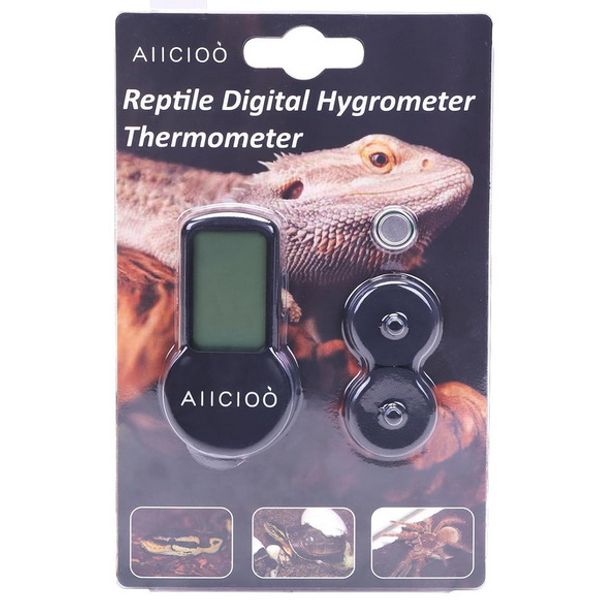 AIICIOO Reptile Terrarium Thermometer Hygrometer Digital Display Pet...