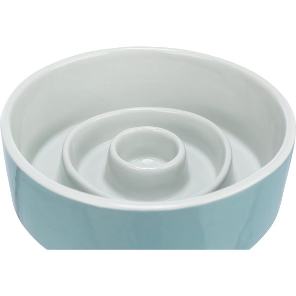 Slow Feeding bowl, ceramic, 0.45 l/ø 14 cm, grey/blue