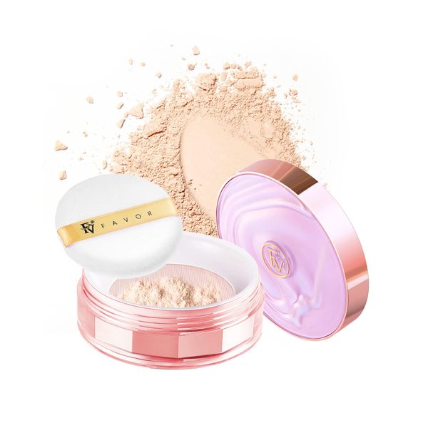 FV Translucent Loose Face Powder, Long Lasting & Lightweight Setting Powder with Matte Finish, Fine Powder for Natural Look, Minimizing Pores and Fine Lines Baking Powder 0.35oz (10g)