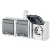 asvendo Elektro Surface-Mounted Series/Sockets/Switches/Button/Blind Button/Bell Button/Light Grey/IP65/Waterproof, Suitable for Wet Rooms (1-Way Socket)