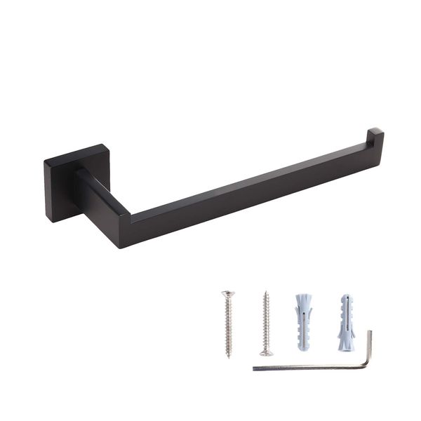 Toprema Towel Holder Bar Towel Ring Stainless Steel Matte Black Hand Towel Hanger Bathroom Lavatory Kitchen Hardware Wall Mount