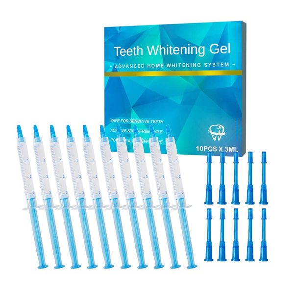 funchic 10PCS 3ML Teeth Whitening Gel, Refills 35% CP Bleaching Gel Tooth Whitener Gel Syringe Kit