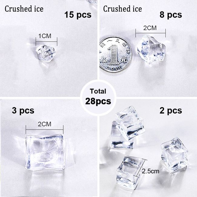 2.5*2cm RED Acrylic Crushed Ice Rocks, Diamond Fake Gems