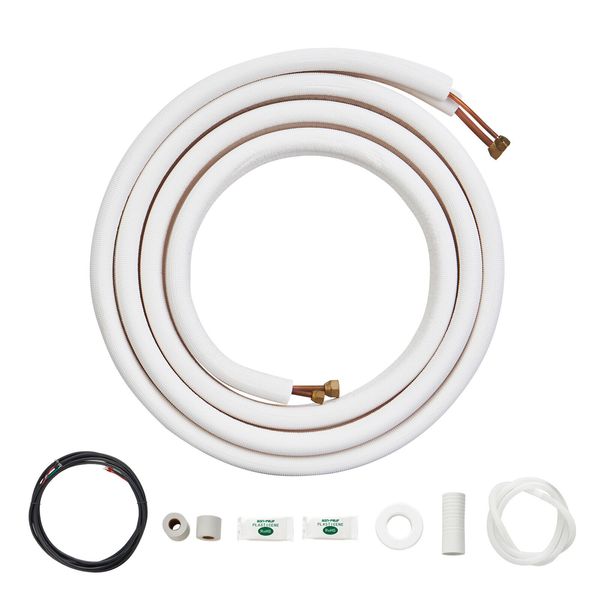 1/4"x3/8" x 16ft Copper Ductless Mini Split Line AC Connection Set Insulated Kit