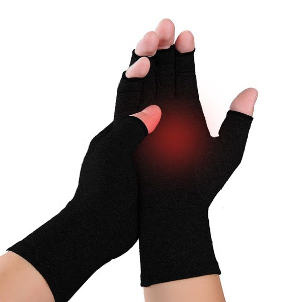 NuCamper Arthritis Gloves for Men Women Snug Elastic Compression Gloves Night Sleep Support Arm Stabilizer for Tendonitis, Carpal Tunnel, Sprains, Pain Relief, Typing and Daily Work