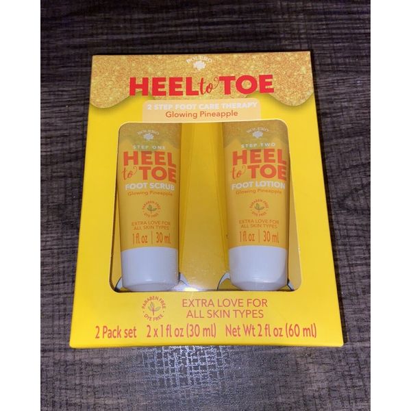 Bolero “Heel To Toe” Foot Scrub And Lotion Glowing Pineapple 2 Pack Set