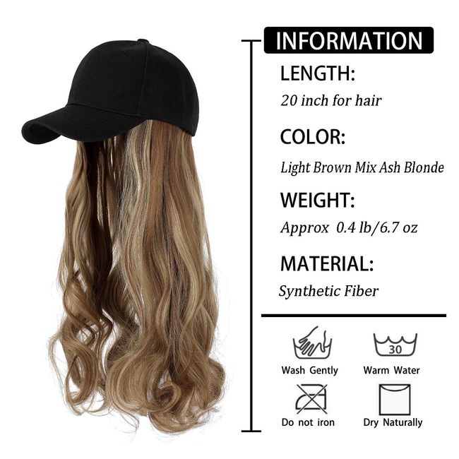  AynnQueen Super Light Hat Wig Quick Drying Baseball