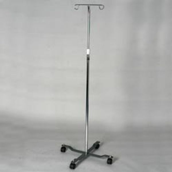 IV Stand - Basic IV Stand on wheels, Adjustable, Heavy Duty Chrome