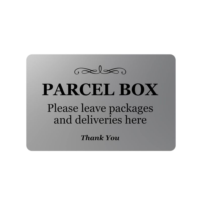 Parcel Box Sign - Metal | Aluminium with Adhesive Backing | Notice for ...