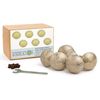 6 Handmade Brass Knobs | Brass White Cabinet Knobs | Drawer Knobs Ideal for Any Home, Kitchen or Office | These Knobs for Dresser Comes with 1 Wrench & Extra Screw Cap (White)