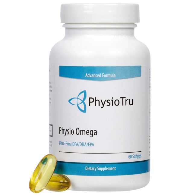 Physio Omega 3 DPA, DHA, EPA Wild Caught Pure Menhaden Fish Oil Supplement, 60 Softgels