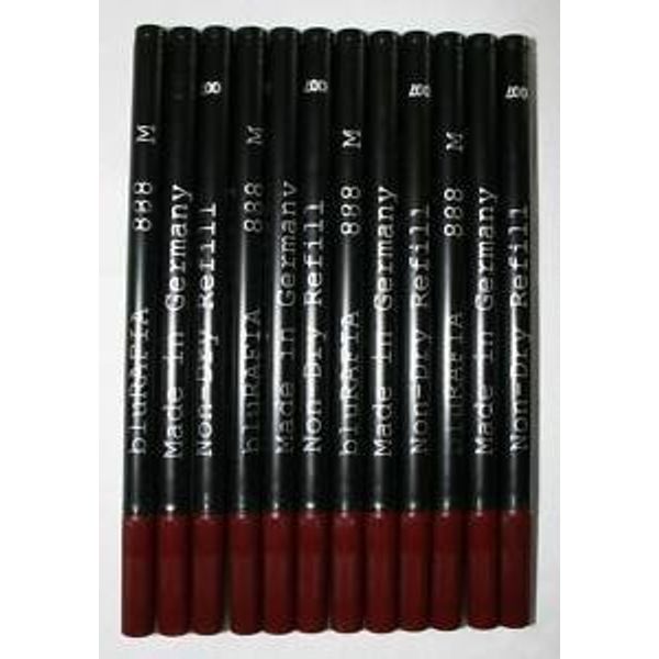 12 Medium Black bluRAFIA Schmidt 888 Ceramic Rollerball Refills