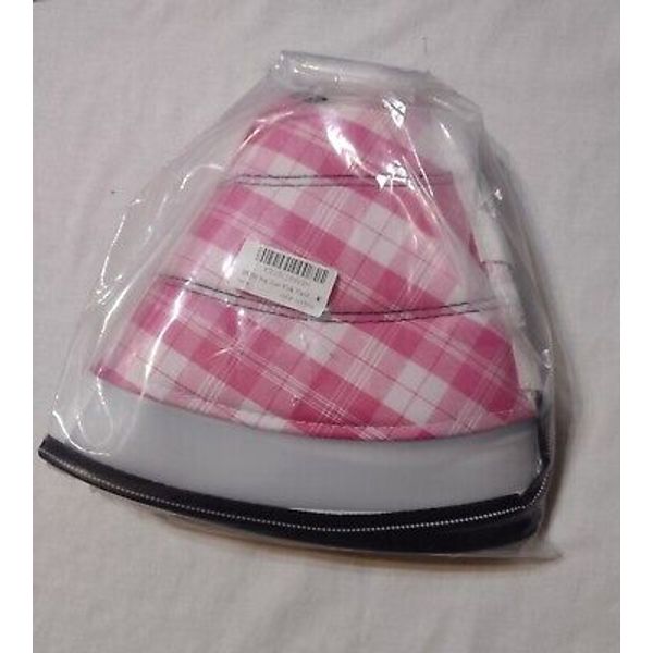 Dog Cone Collar for After Surgery, Soft Pet Recovery Collar Pink Plaid MED New