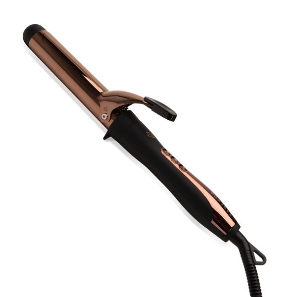 FoxyBae Titanium Hair Curling Iron | Hair Curling Wand for Shiny & Healthy Hair | Long Lasting, Defined Curls | Hair Curler for Longer Hair | Hair Tool for Styling - Rose Gold (1.25 Inch)