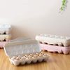 2 Pack Plastic Egg Holder for Refrigerator, Covered Egg Holders, Stackable Egg Container, Countertop Egg Storage Organizer with Lid, 18X2 Eggs