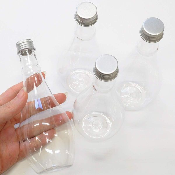 MYmama Plastic Drop Shaped Clear Bottles 180ml 4pcs Mini Herbarium Mini Bottle Containers