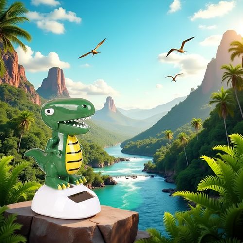 Green Solar Powered Dancing Dinosaur,Car Decor Gift, Swinging Dancer Ornaments,No Battery Required,Desk and Dashboard Decor Home Decor Birthday Gifts Solar Power Kits