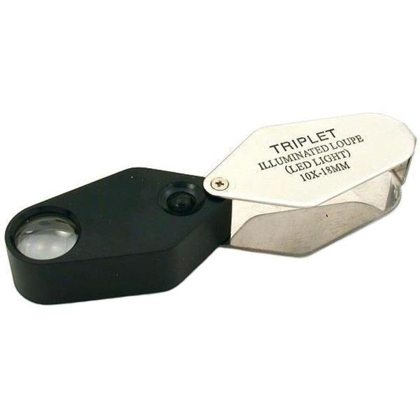 10x Illuminated Triplet Loupe Jewelers LED Magnifier