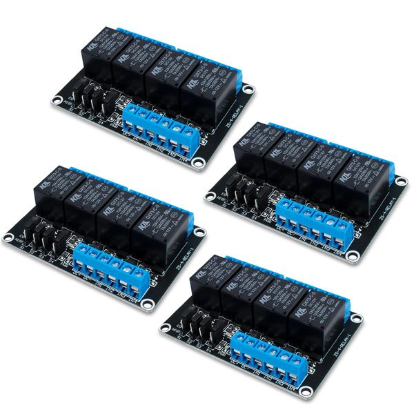 Innfeeltech 4pcs DC 12V Relay Module 4 Channel Relay with Optocoupler High or Low Level Trigger Expansion Board