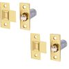 Pack of 2 Adjustable Roller Catch Spring Loaded Latch Lock for Internal Doors | Brass Plated