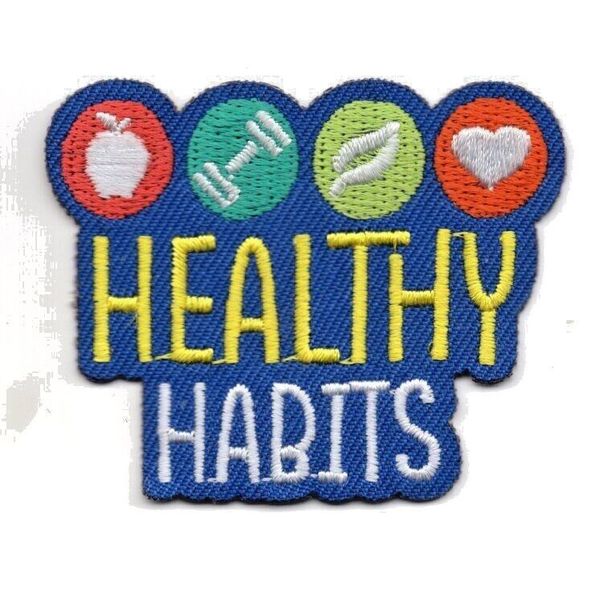 HEALTHY HABITS Iron On Patch Health Exercise