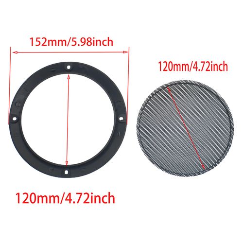 FDXGYH 2 Pack 4 Inch Speaker Grills Cover Metal Mesh Grill Horn Guard Protector Cover with Mounting Screws for Home/Car Audio [Black]
