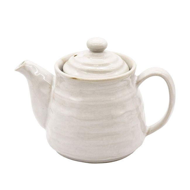 Ichiku Mino Ware Pot, Approx. 18.9 fl oz (530 ml), White Glaze, Rokubei, Made in Japan